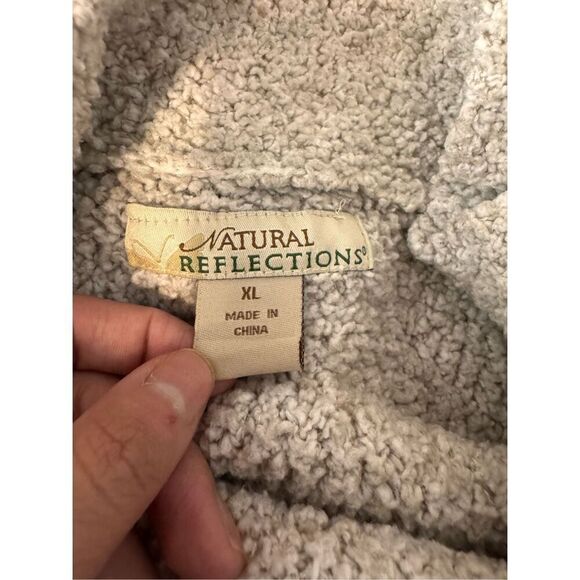 Natural Reflections Women Sz XL, Fleece Zip Up  Jacket Beige Oatmeal - Picture 7 of 8